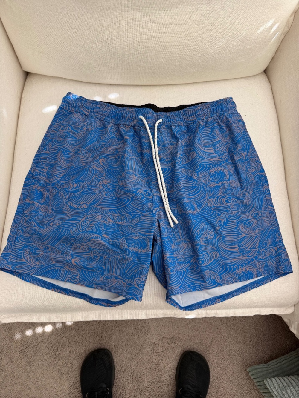 Wellen Performance Lined Swim Trunks 5" Blue Wave Men's Medium